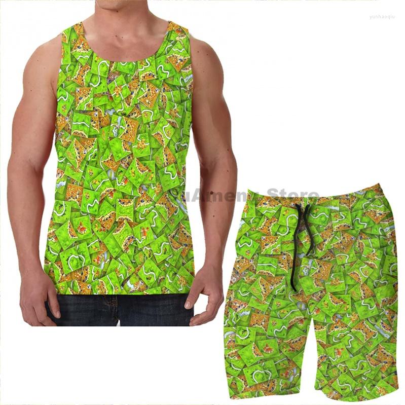 Men's Tracksuits Summer Funny Print Men Tank Tops Women Carcassonne Tiles Beach Shorts Sets Fitness Vest
Men's Tracksuits Summer Funny Print Men Tank Tops Women Carcassonne Tiles Beach Shorts Sets Fitness Vest