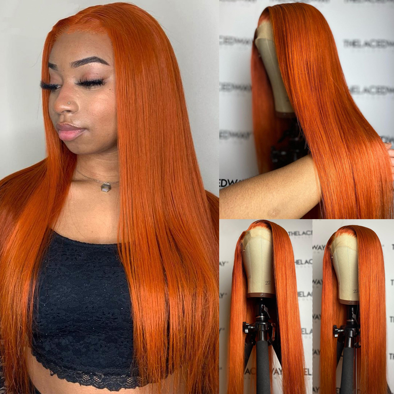 New Product Ginger Color Orange 13x4 Lace Frontal Wig 100% Virgin Human Hair HD Transparent Lace Wig
New Product Ginger Color Orange 13x4 Lace Frontal Wig 100% Virgin Human Hair HD Transparent Lace Wig