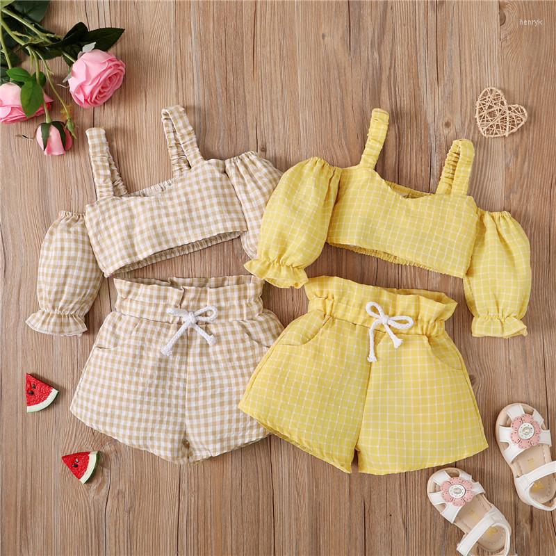 Clothing Sets 1-4 Years Toddler Girls Two-Piece Outfits Plaid Hollowed Shoulder Crop Tops Elastic Waist Drawstring Shorts Infant Suits, Yellow
Clothing Sets 1-4 Years Toddler Girls Two-Piece Outfits Plaid Hollowed Shoulder Crop Tops Elastic Waist Drawstring Shorts Infant Suits, Yellow