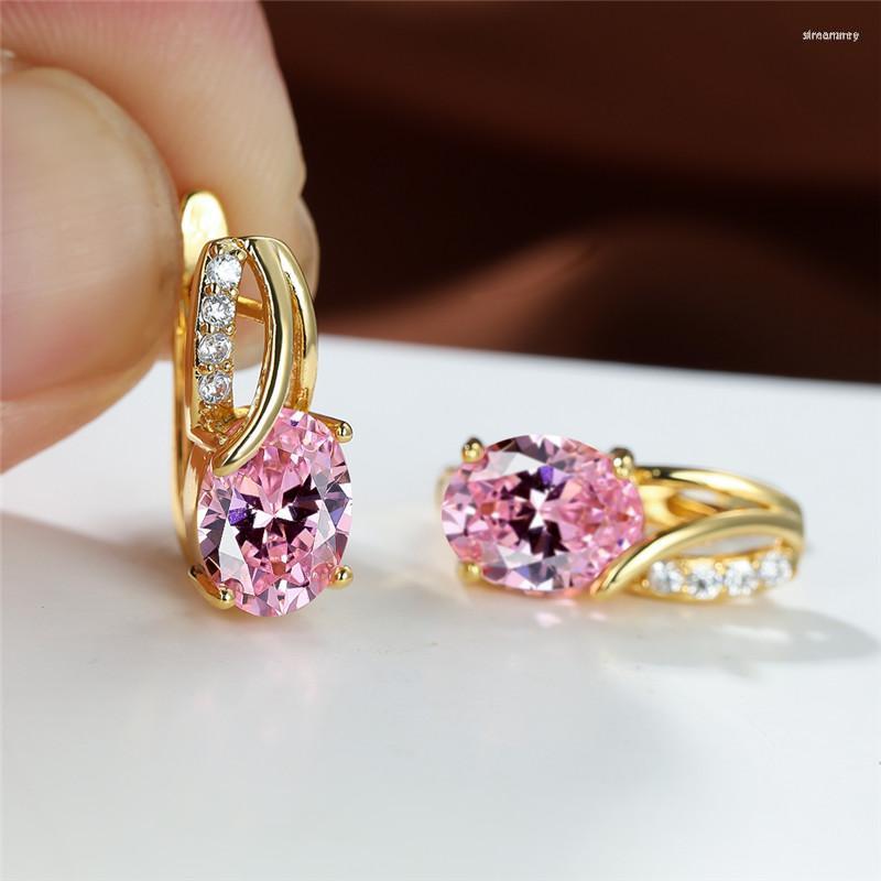 Hoop Earrings Elegant Pink Zircon Rainbow Crystal Multicolor Stone Boho Gold Color Oval For Women Wedding Gift
Hoop Earrings Elegant Pink Zircon Rainbow Crystal Multicolor Stone Boho Gold Color Oval For Women Wedding Gift