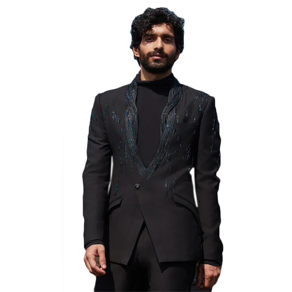 Designer Beading Black Mens Customized Wedding Tuxedos Slim Fit Groom Wear Dinner Prom Party Blazer (Jacket+Pants), Burgundy
Designer Beading Black Mens Customized Wedding Tuxedos Slim Fit Groom Wear Dinner Prom Party Blazer (Jacket+Pants), Burgundy