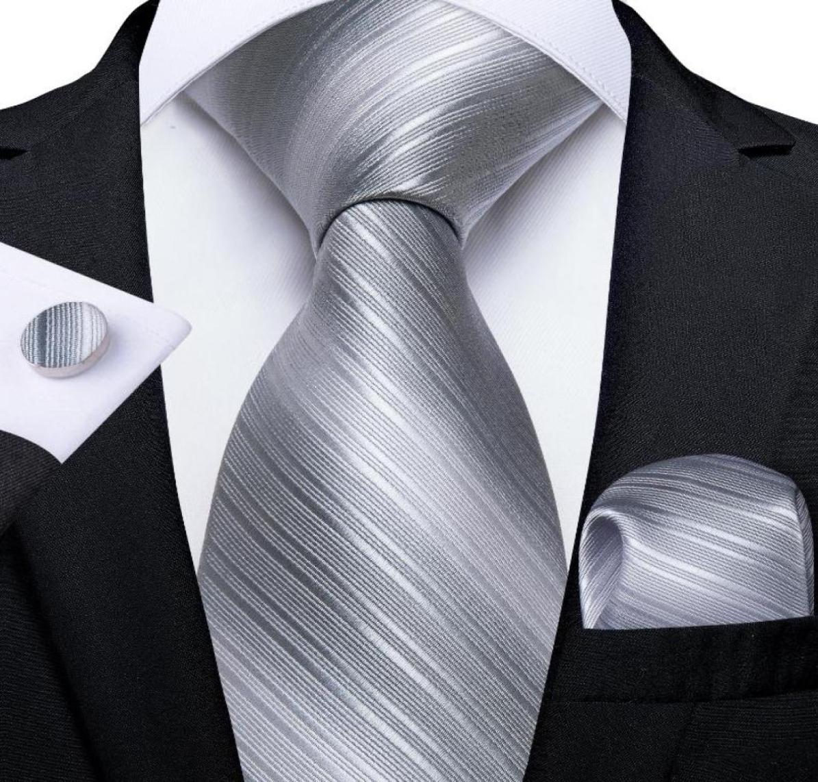 Bow Ties DiBanGu Mens Necktie Silver Gray Striped Design Silk Wedding Tie For Men Hanky Cufflink Set Business Party DropBow9765000
Bow Ties DiBanGu Mens Necktie Silver Gray Striped Design Silk Wedding Tie For Men Hanky Cufflink Set Business Party DropBow9765000