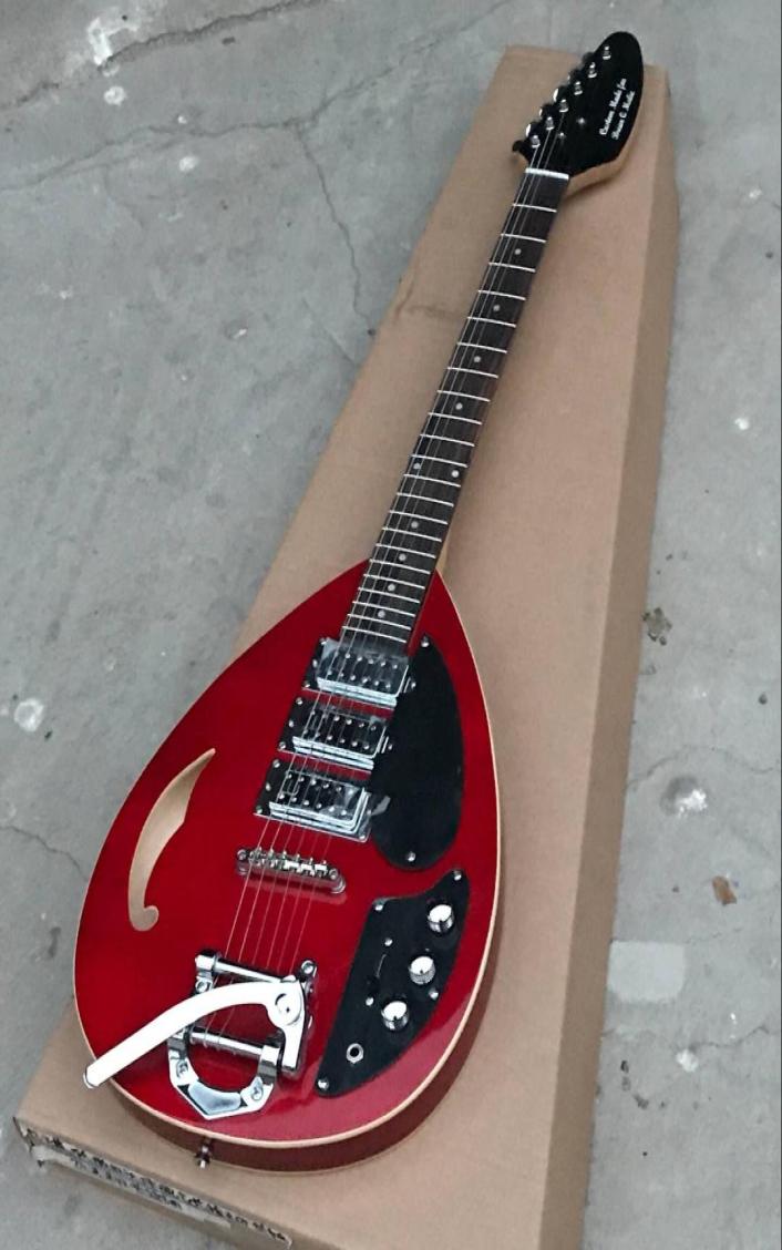 Hutchins Brian Jones Vox PGW Teardrop Red Hollow Body Electric Guitar Single F Hole Bigs Tremolo Bridge 3 Pickups Vintage Tuner6618602
Hutchins Brian Jones Vox PGW Teardrop Red Hollow Body Electric Guitar Single F Hole Bigs Tremolo Bridge 3 Pickups Vintage Tuner6618602