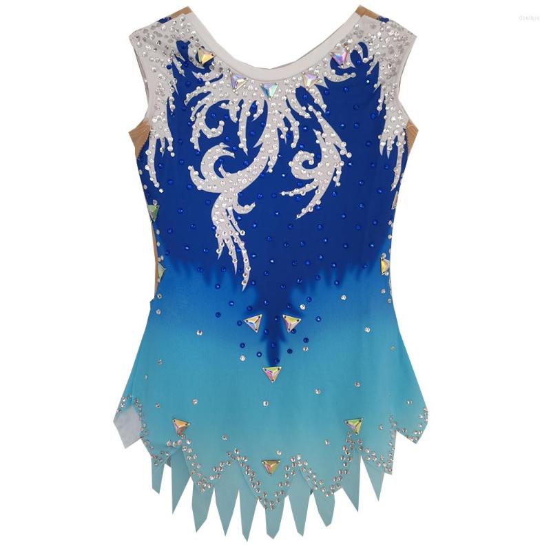 Stage Wear LIUHUO Customized Rhythmic Gymnastics Leotards Girls Women Blue Gradient Sleeveless Dance Competition Unitards
Stage Wear LIUHUO Customized Rhythmic Gymnastics Leotards Girls Women Blue Gradient Sleeveless Dance Competition Unitards
