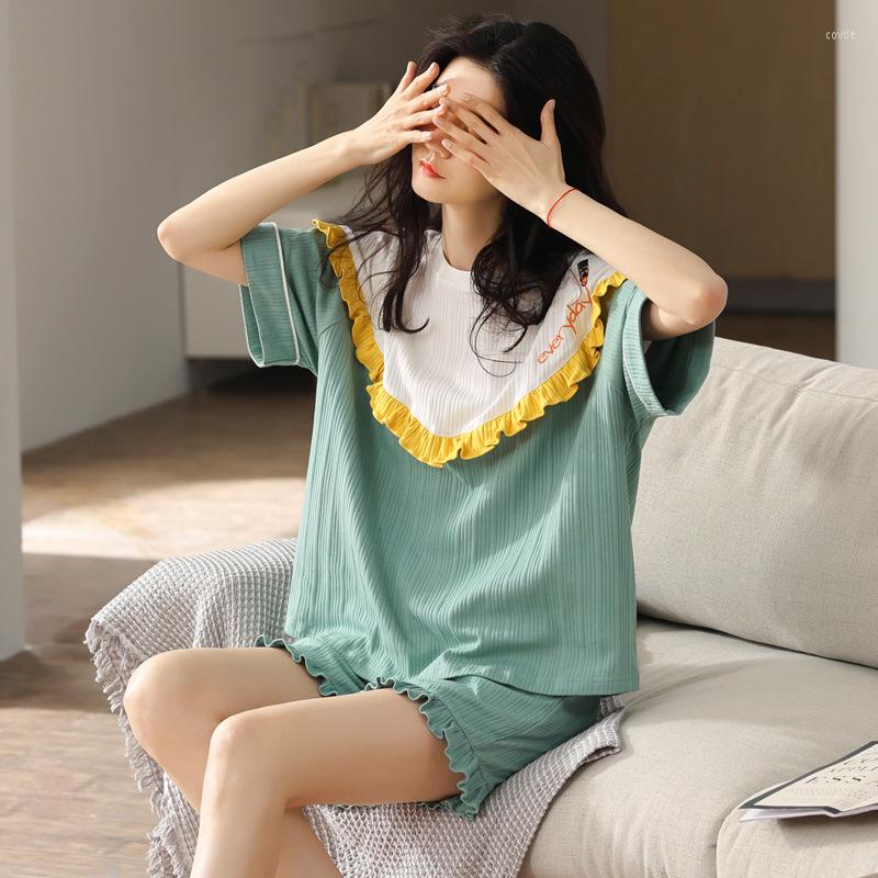 Women's Sleepwear Pajamas Women 2023 Summer Short-sleeved Shorts Suits Youth Students Cotton Loose Home Clothes Can Go Out, 82
Women's Sleepwear Pajamas Women 2023 Summer Short-sleeved Shorts Suits Youth Students Cotton Loose Home Clothes Can Go Out, 82