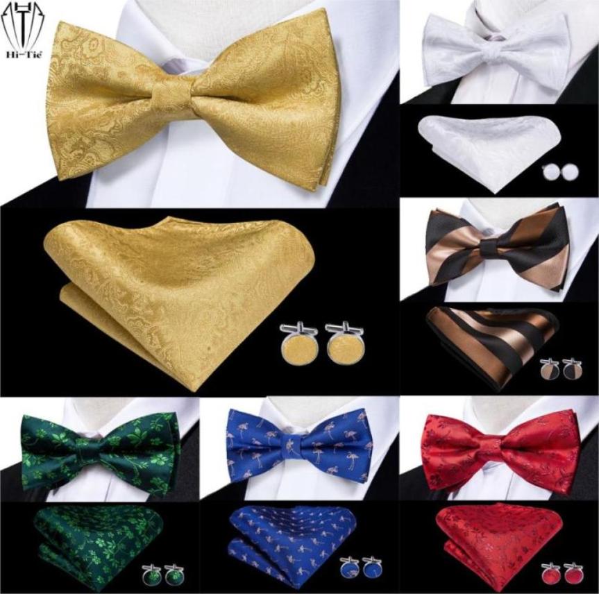 Bow Ties HiTie 60 Pattern High Quality For Men 100 Silk Mens Bowtie Cufflinks Hankerchief Set Red Blue Green Wedding Party9543177
Bow Ties HiTie 60 Pattern High Quality For Men 100 Silk Mens Bowtie Cufflinks Hankerchief Set Red Blue Green Wedding Party9543177