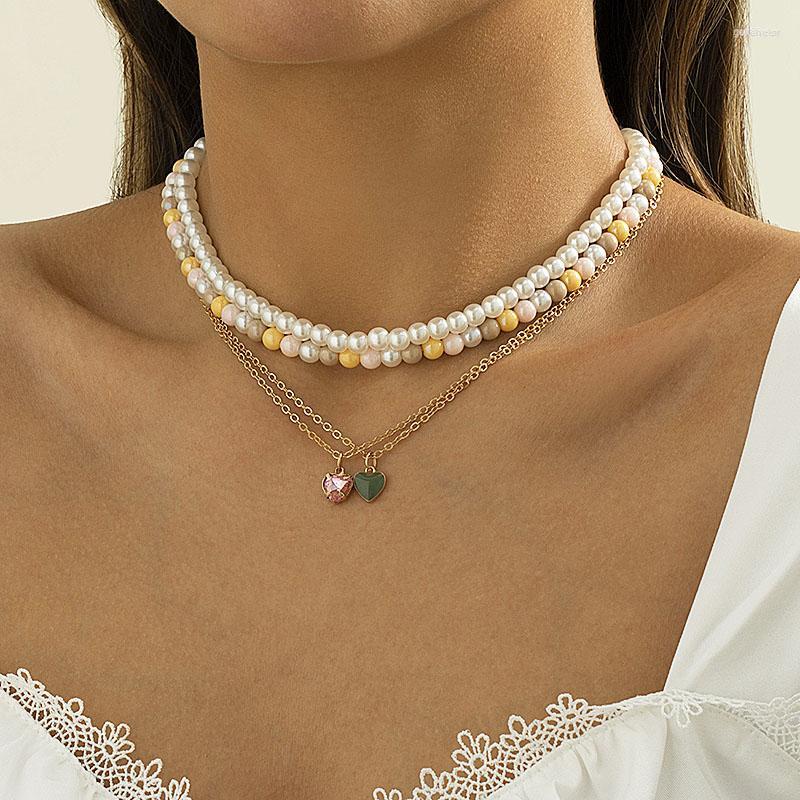 Pendant Necklaces Vintage Elegant Multilayer Imitation Pearls Crystal Heart For Women Geometric Chain Choker Colar Jewelry Gift
Pendant Necklaces Vintage Elegant Multilayer Imitation Pearls Crystal Heart For Women Geometric Chain Choker Colar Jewelry Gift