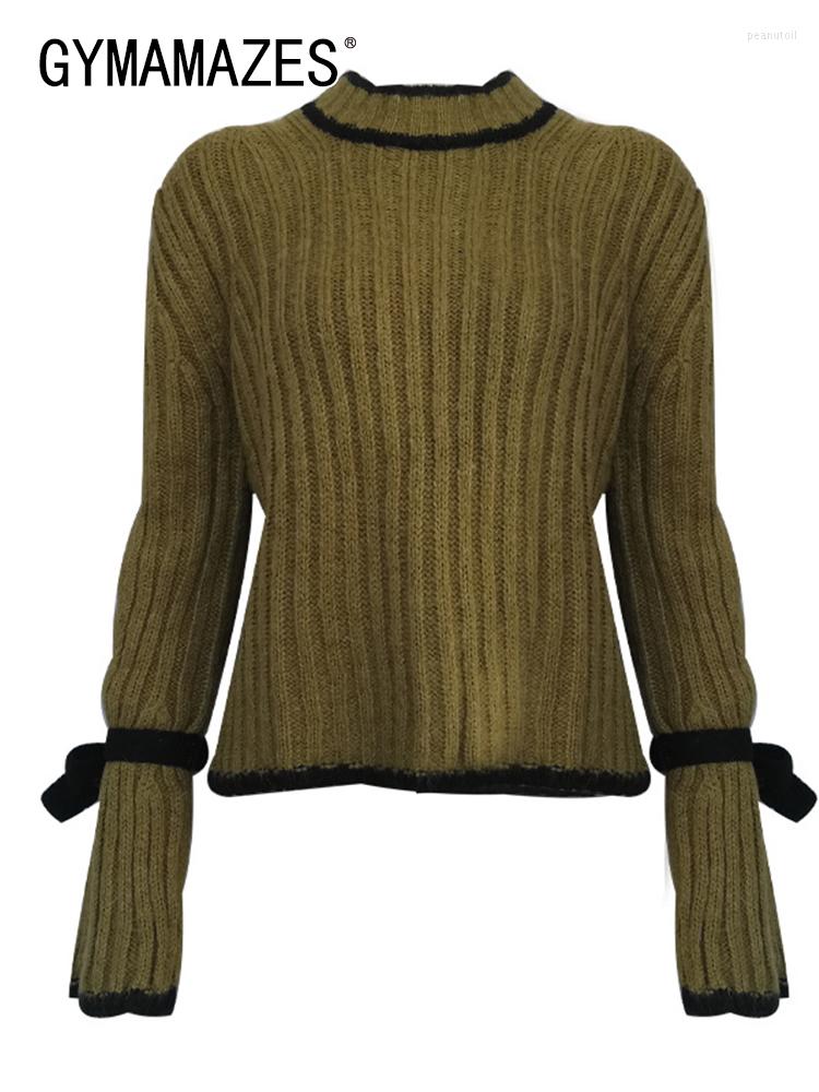 Women's Sweaters GYMAMAZES Patchwork Bowknot Knitting Tops For Women Turtleneck Flare Long Sleeve Female Autumn 2023 Fashion, Green
Women's Sweaters GYMAMAZES Patchwork Bowknot Knitting Tops For Women Turtleneck Flare Long Sleeve Female Autumn 2023 Fashion, Green