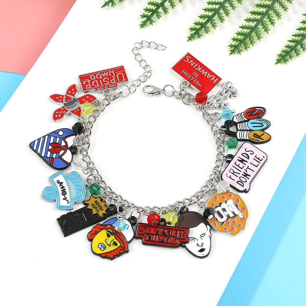 Anime stranger things Bracelet Drip Oil Metal accesssory girls cute sweet student friend bracelet, As picture
Anime stranger things Bracelet Drip Oil Metal accesssory girls cute sweet student friend bracelet, As picture