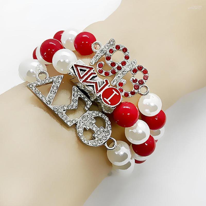 Strand Fashion Red Sorority Society DELTA Rhinestone Letter 1913 Simulated Pearl Bead Bracelet Bangle
Strand Fashion Red Sorority Society DELTA Rhinestone Letter 1913 Simulated Pearl Bead Bracelet Bangle