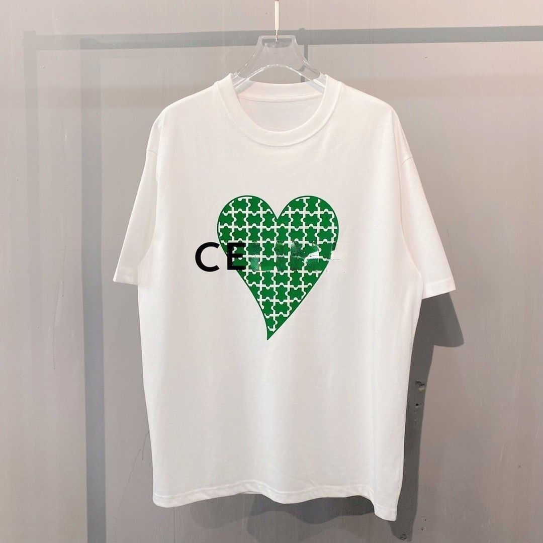 C Designer Tops Summer Men' t shirts New Green Heart Print Round Neck Short Sleeve Pullovers Fashion Brand CE Casual Shirts Couples, White 
C Designer Tops Summer Men' t shirts New Green Heart Print Round Neck Short Sleeve Pullovers Fashion Brand CE Casual Shirts Couples, White