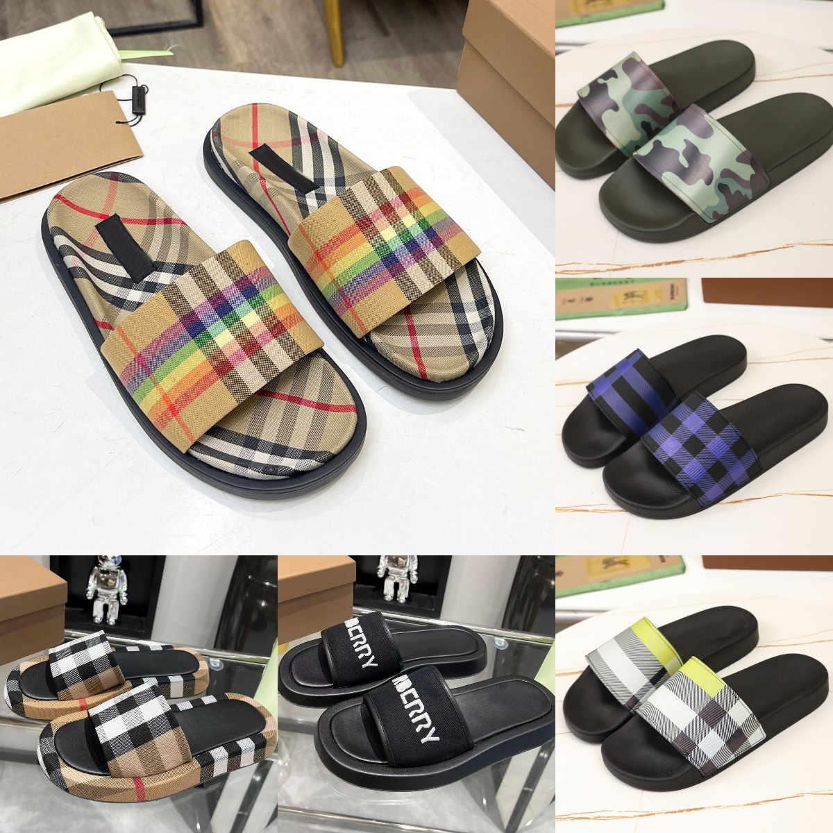 Check Print Slides Sandal Designer Women Men Sandals Top -Quality Luxury Summer Beach Rubber Slippers, Colour 23
Check Print Slides Sandal Designer Women Men Sandals Top -Quality Luxury Summer Beach Rubber Slippers, Colour 23