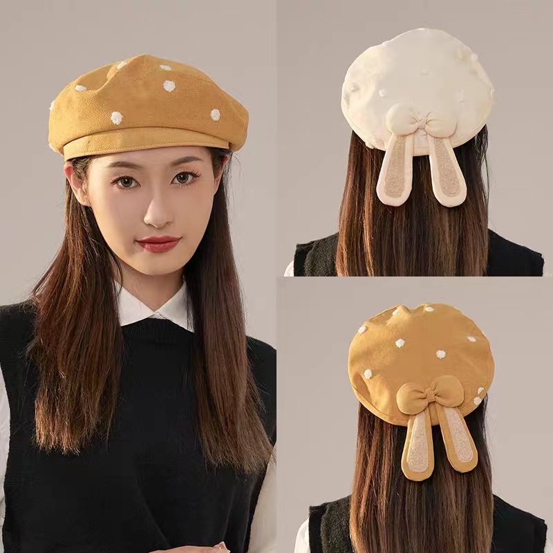 2022 New Cute Berets Hat for Women Autumn and Winter Japanese Vintage Stereo Rabbit Ears Beret Funny Artistic Painter's Caps
2022 New Cute Berets Hat for Women Autumn and Winter Japanese Vintage Stereo Rabbit Ears Beret Funny Artistic Painter's Caps
