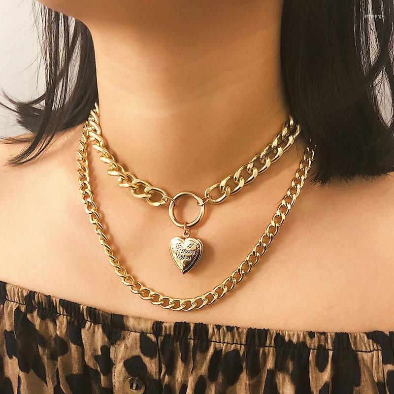 Pendant Necklaces Vintage Exaggerated Metal Heavy Thick Chain Necklace For Women Punk Double Layer Heart Fashion Jewelry XR2090
Pendant Necklaces Vintage Exaggerated Metal Heavy Thick Chain Necklace For Women Punk Double Layer Heart Fashion Jewelry XR2090