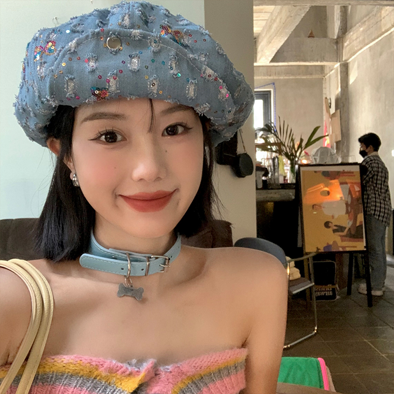 Y2k Hole Berets for Women Summer Korean Version Showing Face Small Versatile Cloud Painter Hat Japanese Niche Cute Denim Beret
Y2k Hole Berets for Women Summer Korean Version Showing Face Small Versatile Cloud Painter Hat Japanese Niche Cute Denim Beret