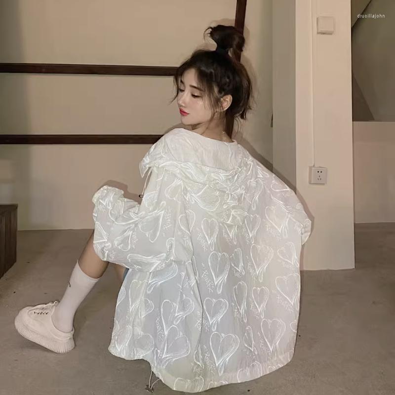Women's Knits Korejepo Love Reflective Sunscreen Clothing Women Thin Summer Loose Lazy Hooded Cardigan Jacket 2023 High Street Versatile, White
Women's Knits Korejepo Love Reflective Sunscreen Clothing Women Thin Summer Loose Lazy Hooded Cardigan Jacket 2023 High Street Versatile, White