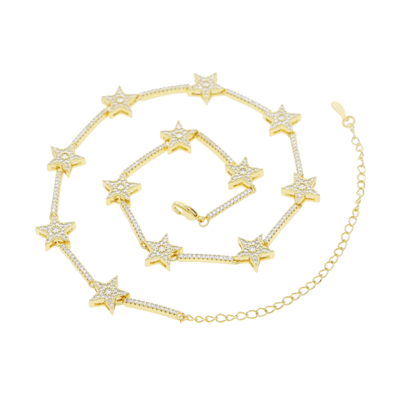 new arrival star wedding Necklace High Quality women lady Iced Out Zirconia Fashion gift Jewelry
