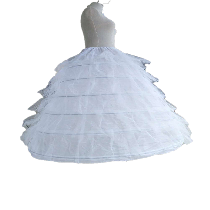Big White Petticoats Super Puffy Ball Gown Slip Underskirt For Adult Wedding Formal Dress Large 6 Hoops Long Crinoline Brand New