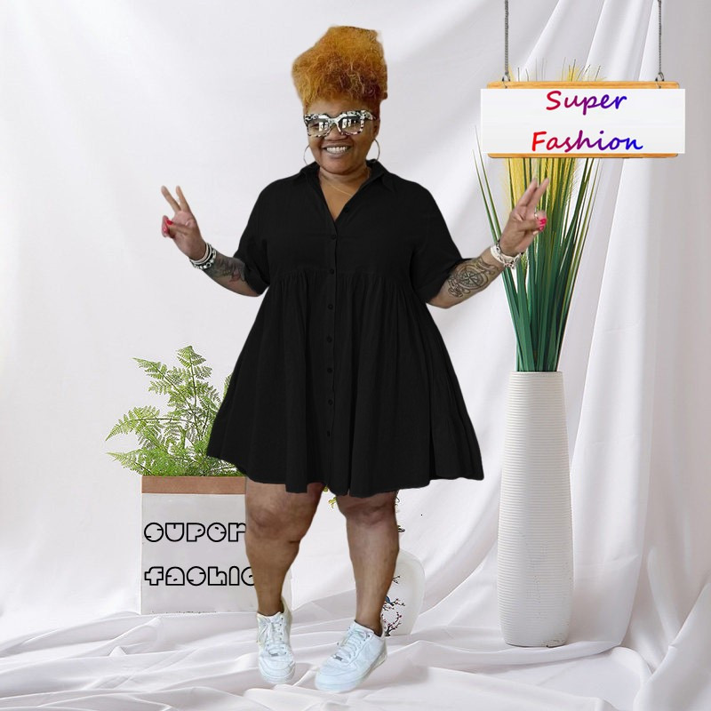 Plus size Dresses WSFEC L5XL 2023 Spring Summer Size Women Clothing Short Sleeve Loose Patchwork Ruffles Casual Midi Shirt Dress 230627, White
Plus size Dresses WSFEC L5XL 2023 Spring Summer Size Women Clothing Short Sleeve Loose Patchwork Ruffles Casual Midi Shirt Dress 230627, White