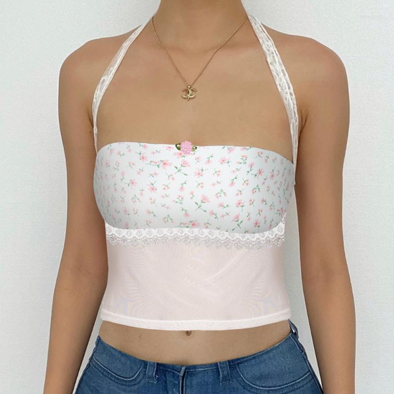 Women' Tanks Fairy Coquette Floral Print Halter Tops Y2K Lace Trim Chest Wrap Backless Crop 90s Vintage Aesthetic Strapless Camis Vest
Women' Tanks Fairy Coquette Floral Print Halter Tops Y2K Lace Trim Chest Wrap Backless Crop 90s Vintage Aesthetic Strapless Camis Vest