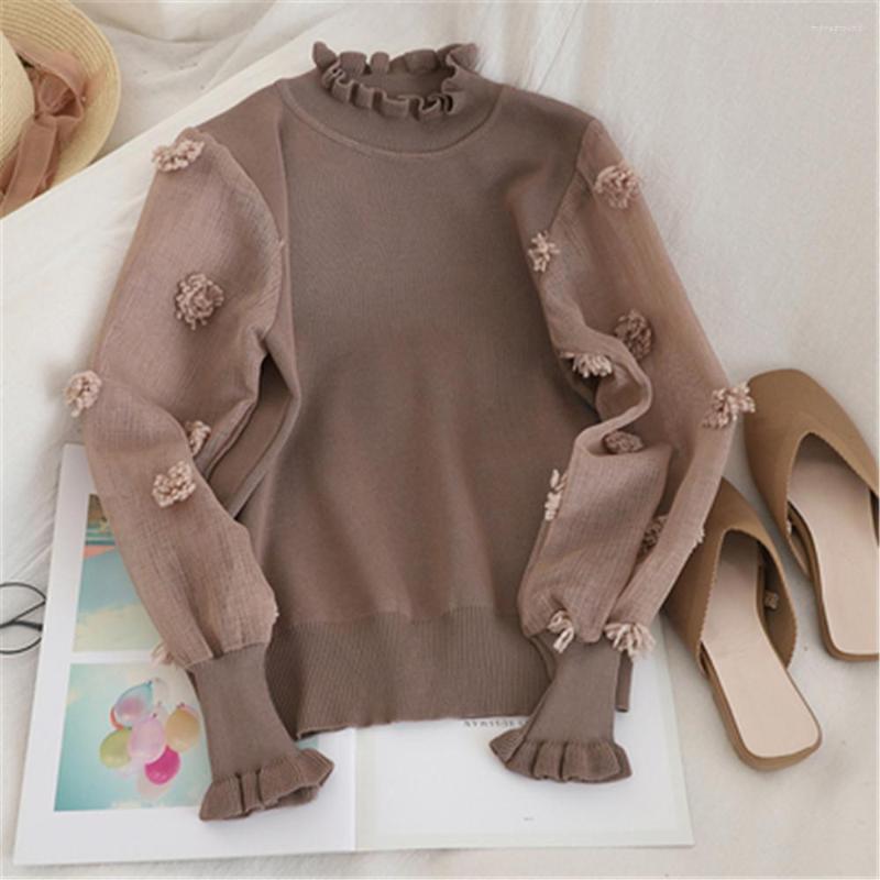 Women's Sweaters Korean Appliques Flower Jumper Knitted Chiffon Patchwork Women Sweater Fashion Sweet Girl Ruffles Pullover Female, Black
Women's Sweaters Korean Appliques Flower Jumper Knitted Chiffon Patchwork Women Sweater Fashion Sweet Girl Ruffles Pullover Female, Black