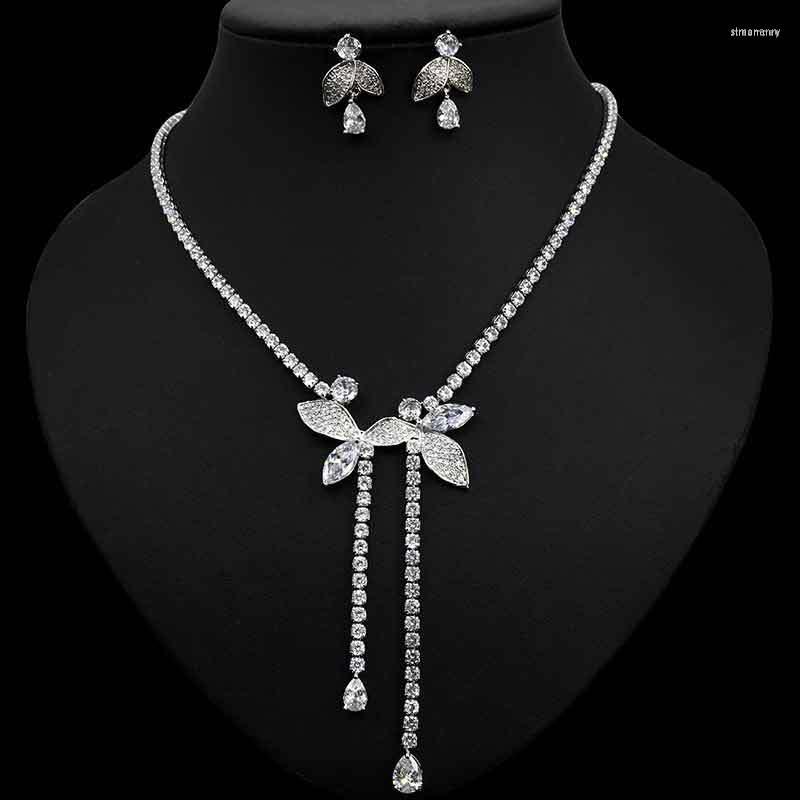 Necklace Earrings Set Charms Full 5A Stone Chain Tassel Flower Butterfly For Women Party Wedding Fashion Quality Jewelry Gift, Picture shown
Necklace Earrings Set Charms Full 5A Stone Chain Tassel Flower Butterfly For Women Party Wedding Fashion Quality Jewelry Gift, Picture shown