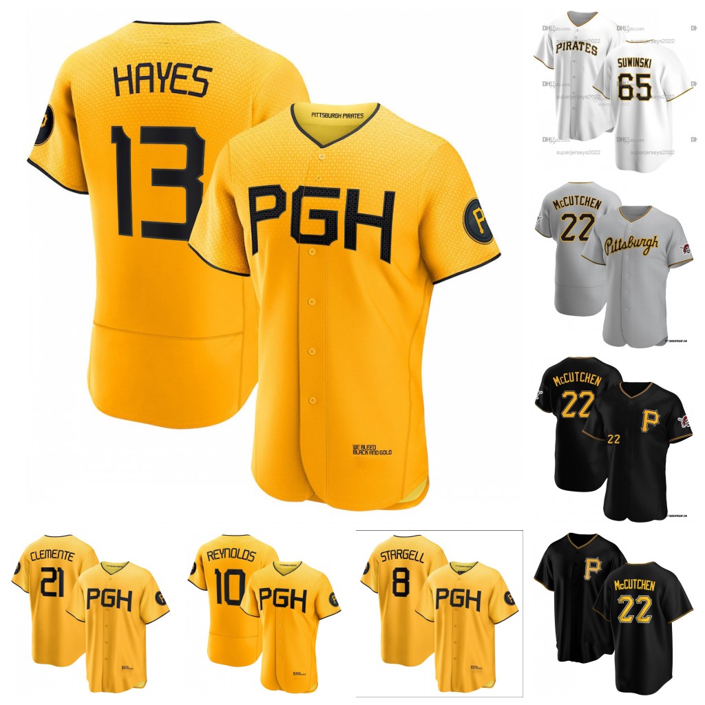 22 McCutchen Pirates 2023 City Connect Jersey Bryan Reynolds Ke'Bryan Hayes Jack Suwinski Ji Hwan Bae Carlos Santana Connor Joe Roberto Clemente Paul Skenes, Grey flex base
22 McCutchen Pirates 2023 City Connect Jersey Bryan Reynolds Ke'Bryan Hayes Jack Suwinski Ji Hwan Bae Carlos Santana Connor Joe Roberto Clemente Paul Skenes, Grey flex base
