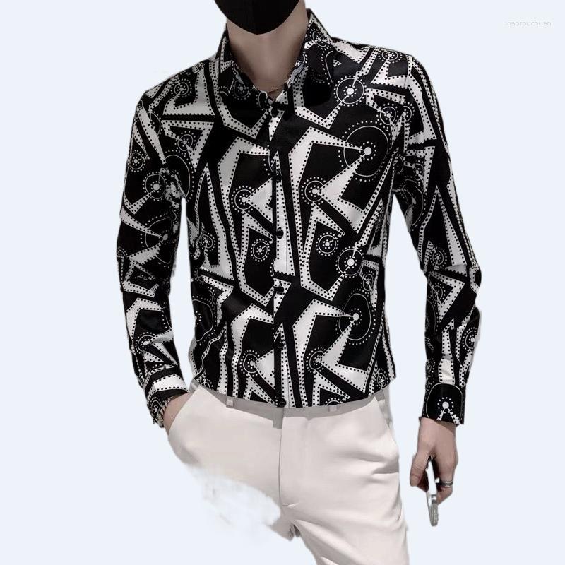 Men's Casual Shirts Men Shirt Long-sleeve Spring And Autumn Personalized Print Slim-fit Trendy Stylist Blouses Men's Clothing, Black
Men's Casual Shirts Men Shirt Long-sleeve Spring And Autumn Personalized Print Slim-fit Trendy Stylist Blouses Men's Clothing, Black