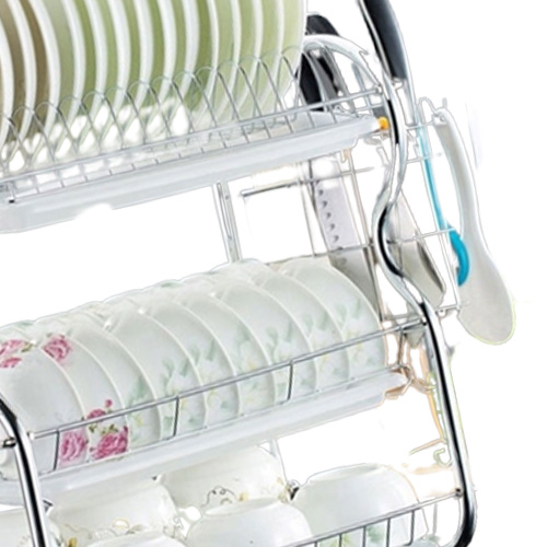 23 Tiers Dish Drying Rack Kitchen Washing Holder Basket Plated Iron Kitchen Knife Sink Dish Drainer Drying Rack Organizer Shelf T8995497
