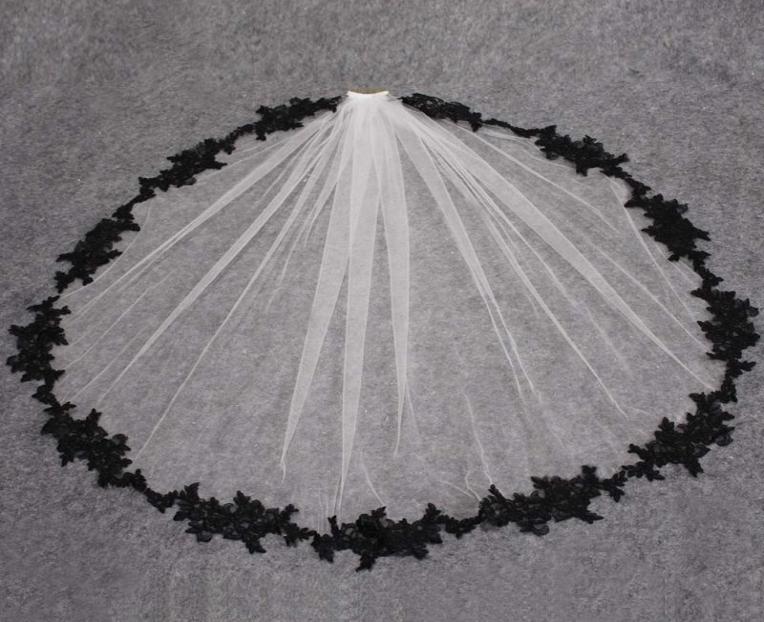 Bridal Veils Black Lace Appliques White Ivory Tulle Short Wedding One Layer Veil With Comb Accessories Veu De Noiva3281969
Bridal Veils Black Lace Appliques White Ivory Tulle Short Wedding One Layer Veil With Comb Accessories Veu De Noiva3281969