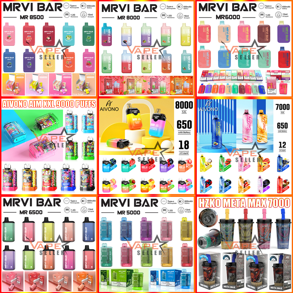 Original Disposable Vape E Cigarette Lost Mary Puff Flex Elf MRVI Bar BOU Tyson Orion HZKO Vozol Star Esco Bars 2800 BC5000 5000 6000 7000 8000 9000 Puffs Ecig Pen
Original Disposable Vape E Cigarette Lost Mary Puff Flex Elf MRVI Bar BOU Tyson Orion HZKO Vozol Star Esco Bars 2800 BC5000 5000 6000 7000 8000 9000 Puffs Ecig Pen