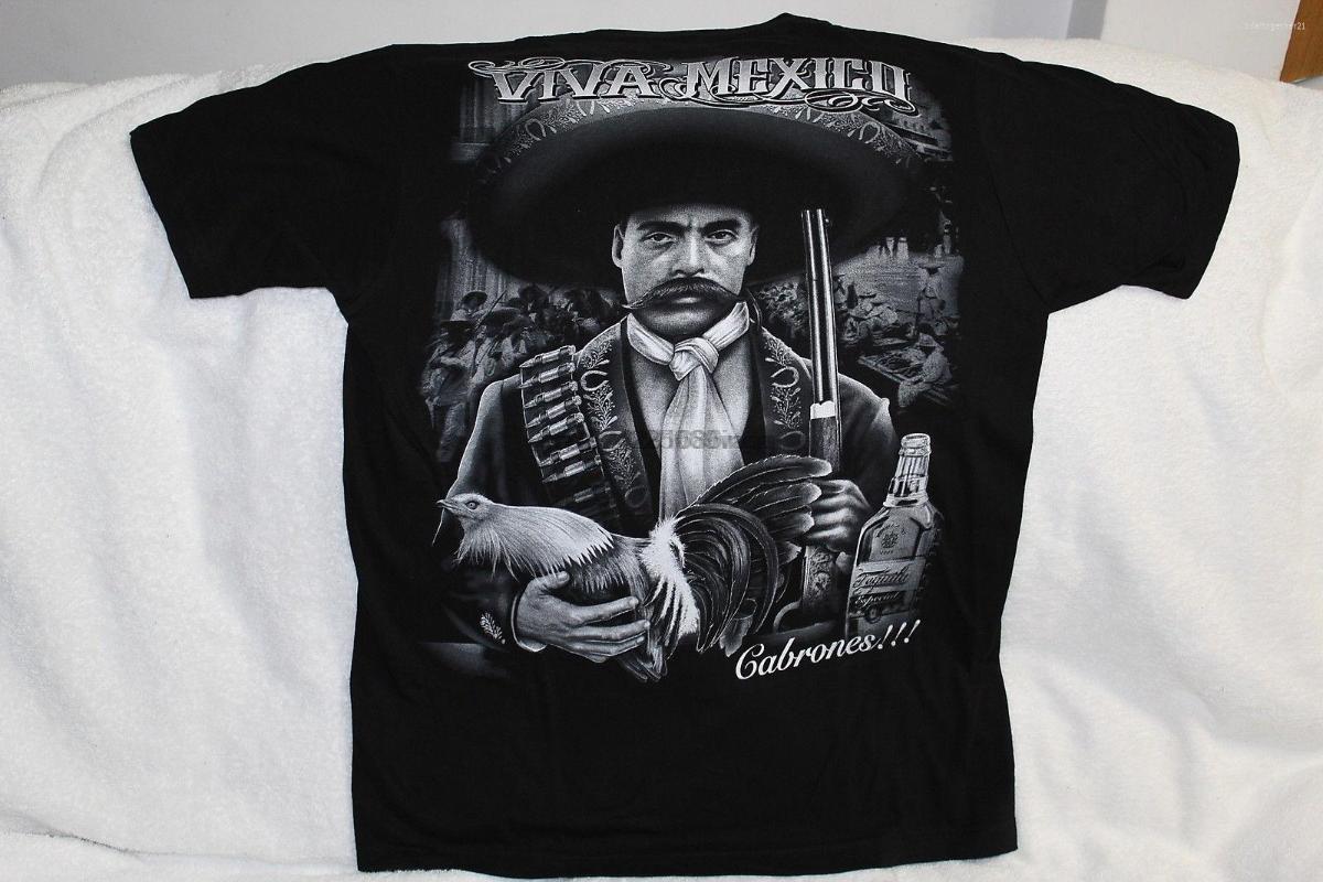 Women's T Shirts VIVA MEXICO CABRONES EMILIANO ZAPATA ROOSTER RIFLE REVOLUTIONARY T-SHIRT SHIRT, Be