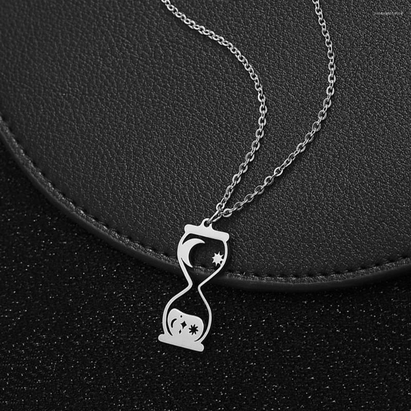 Pendant Necklaces Cherish The Time Hourglass Necklace Exquisite Crescent Moon And Stars Charm Stainless Steel Jewelry YP8762
Pendant Necklaces Cherish The Time Hourglass Necklace Exquisite Crescent Moon And Stars Charm Stainless Steel Jewelry YP8762