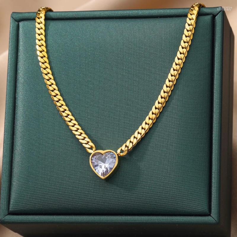 Chains Cubic Zircon Heart Pendant Necklace For Women Stainelss Steel Gold Plated Texture Choker Trendy Jewelry Wedding Gift
Chains Cubic Zircon Heart Pendant Necklace For Women Stainelss Steel Gold Plated Texture Choker Trendy Jewelry Wedding Gift