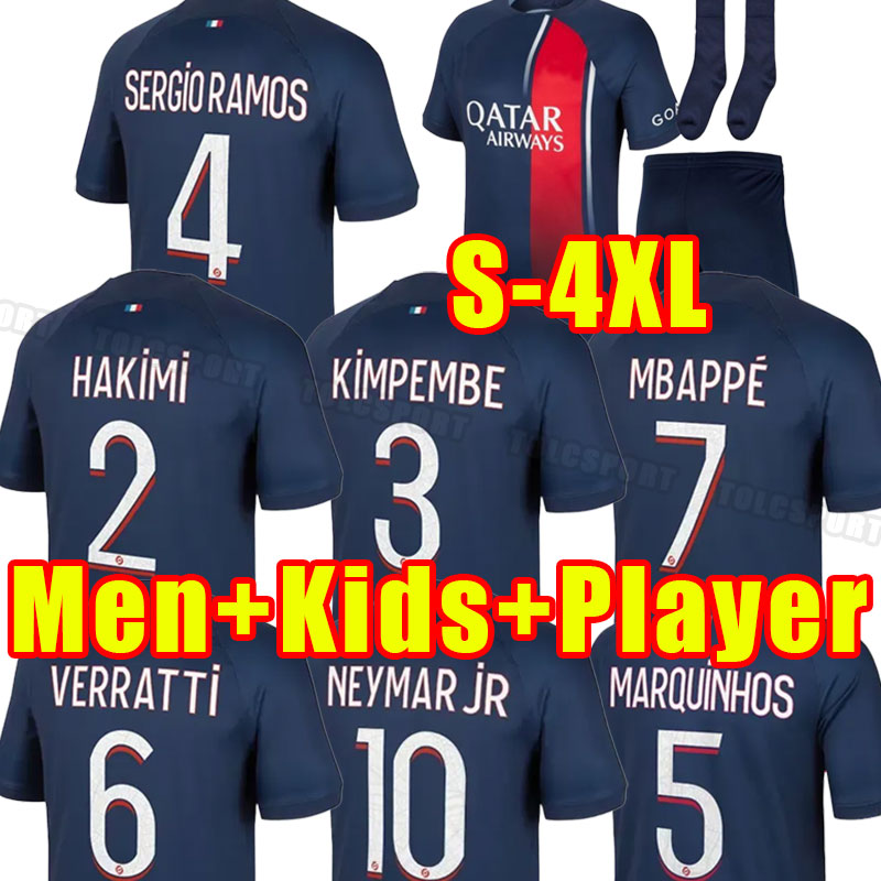 3xl 4xl New pSGS MBAPPE HAKIMI soccer jerseys SERGIO RAMOS 23 24 football shirt 2023 2024 MARQUINHOS VERRATTI HAKIMI men kid kit shirt maillot foot home fans player, Home+patch
3xl 4xl New pSGS MBAPPE HAKIMI soccer jerseys SERGIO RAMOS 23 24 football shirt 2023 2024 MARQUINHOS VERRATTI HAKIMI men kid kit shirt maillot foot home fans player, Home+patch