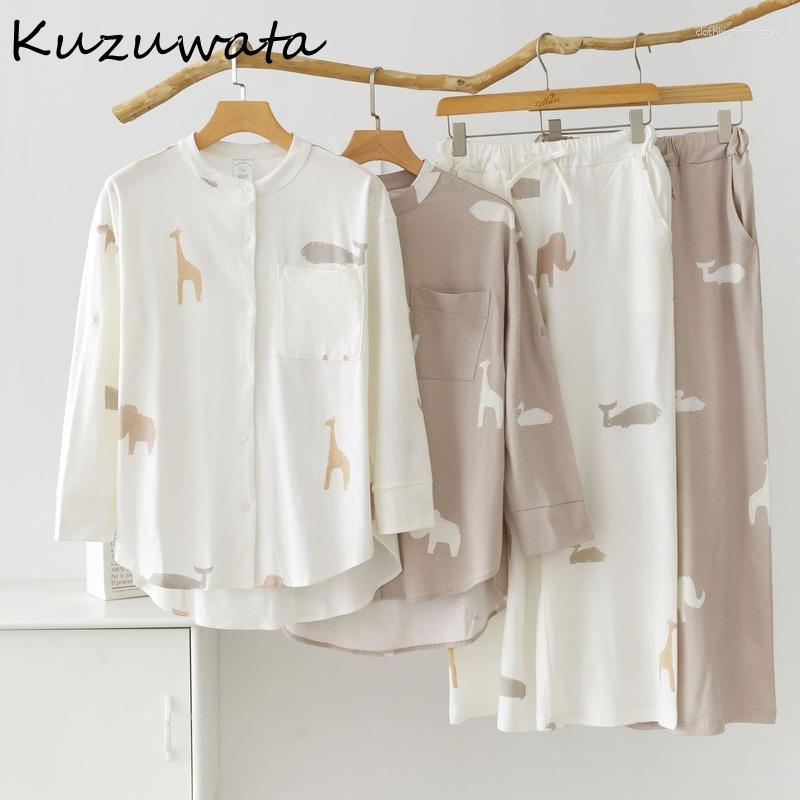 Women' Sleepwear Kuzuwata Japanese Cute Animals Printed Long Sleeve Trousers Pajamas Sets Autumn Comfort Casual Loose Home Wear, White
Women' Sleepwear Kuzuwata Japanese Cute Animals Printed Long Sleeve Trousers Pajamas Sets Autumn Comfort Casual Loose Home Wear, White