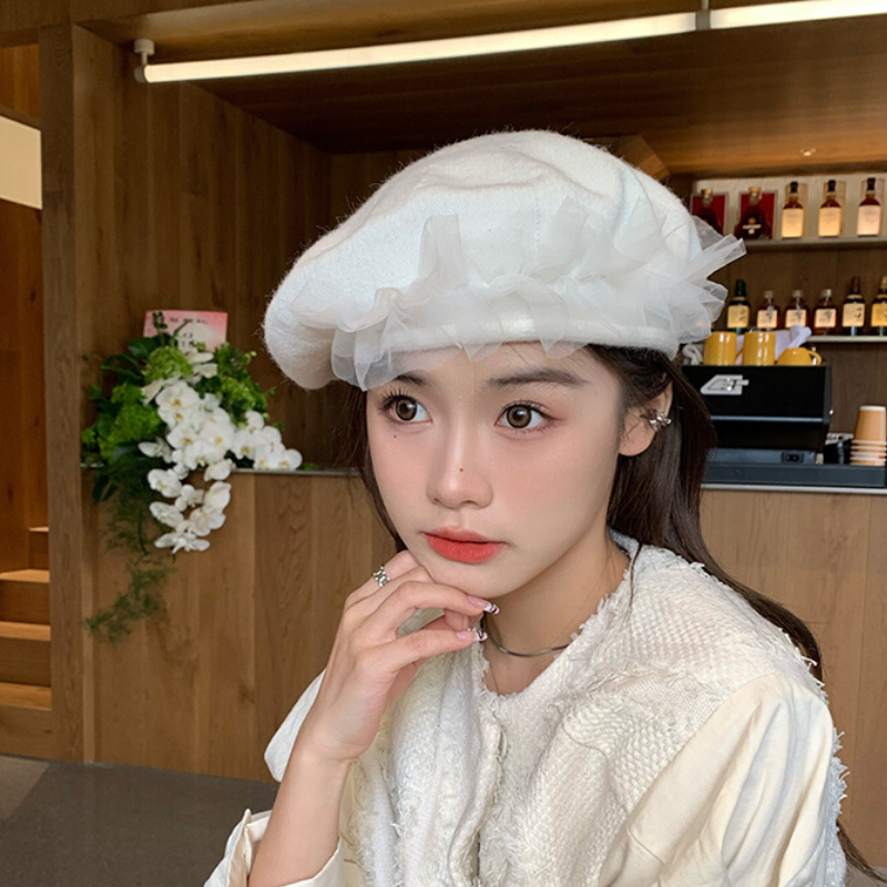 Ins Popular Berets Hat Spring and Autumn Lace Niche Fashion Painter Caps Korean Version Knitted Women's Hats Cute Beret
Ins Popular Berets Hat Spring and Autumn Lace Niche Fashion Painter Caps Korean Version Knitted Women's Hats Cute Beret