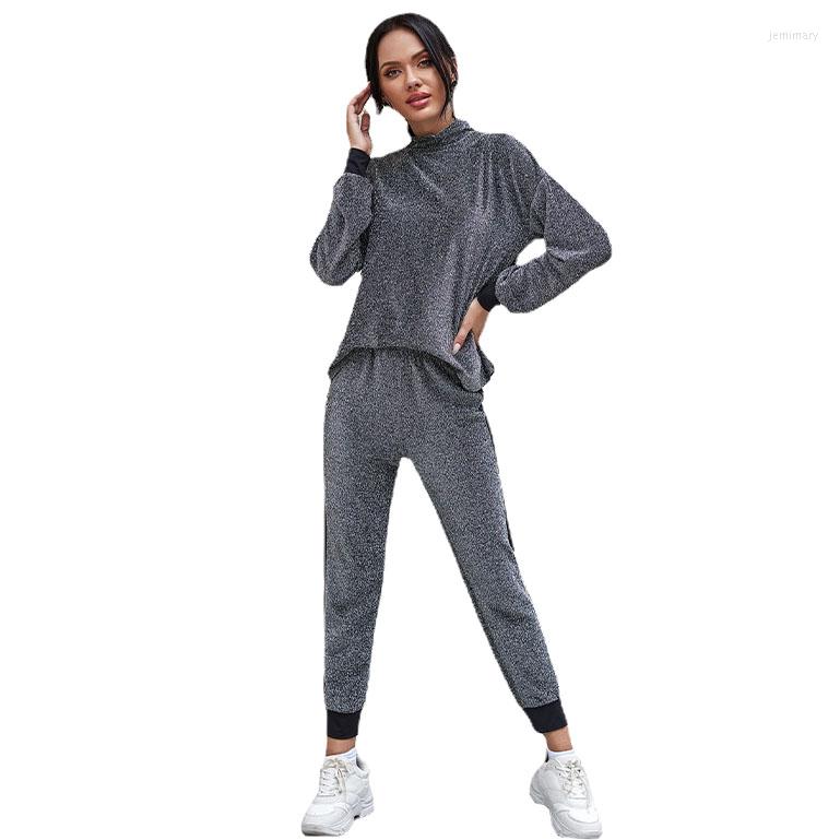 Women' Two Piece Pants CYDNEE Fashion Casual High Elastic Silk Long-sleeved Street Women' Round Neck Ladies Sports Two-piece Suit For, Silver
Women' Two Piece Pants CYDNEE Fashion Casual High Elastic Silk Long-sleeved Street Women' Round Neck Ladies Sports Two-piece Suit For, Silver