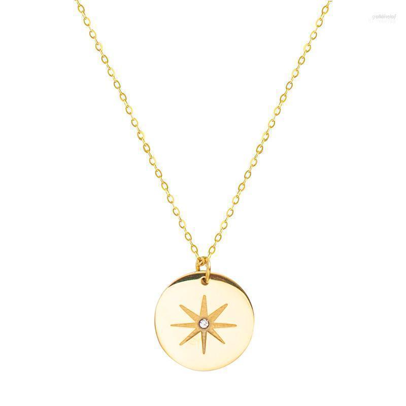 Pendant Necklaces Fever&Free Simple Gold Round Disc Necklace For Women Stainless Steel Star Shape Crystal Charm Fashion Jewelry Gord22
Pendant Necklaces Fever&Free Simple Gold Round Disc Necklace For Women Stainless Steel Star Shape Crystal Charm Fashion Jewelry Gord22