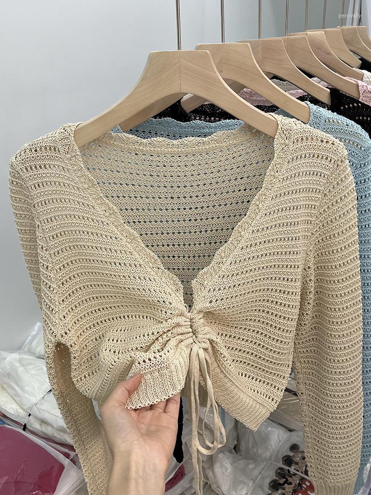 Women's Knits Knitted Cardigan Apricot Women Lace Up Sweater Vintage Harajuku Long Sleeve Elegant Hollow Out V-Neck Female Sweaters Tops, Black
Women's Knits Knitted Cardigan Apricot Women Lace Up Sweater Vintage Harajuku Long Sleeve Elegant Hollow Out V-Neck Female Sweaters Tops, Black
