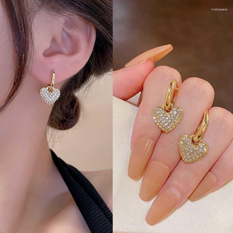 Dangle Earrings Gold Color Love Heart Zircon Dotted Inserted Hoop Female Fashion Cute Sweet Romantic Elegant Jewelry Handmad Gifts
Dangle Earrings Gold Color Love Heart Zircon Dotted Inserted Hoop Female Fashion Cute Sweet Romantic Elegant Jewelry Handmad Gifts