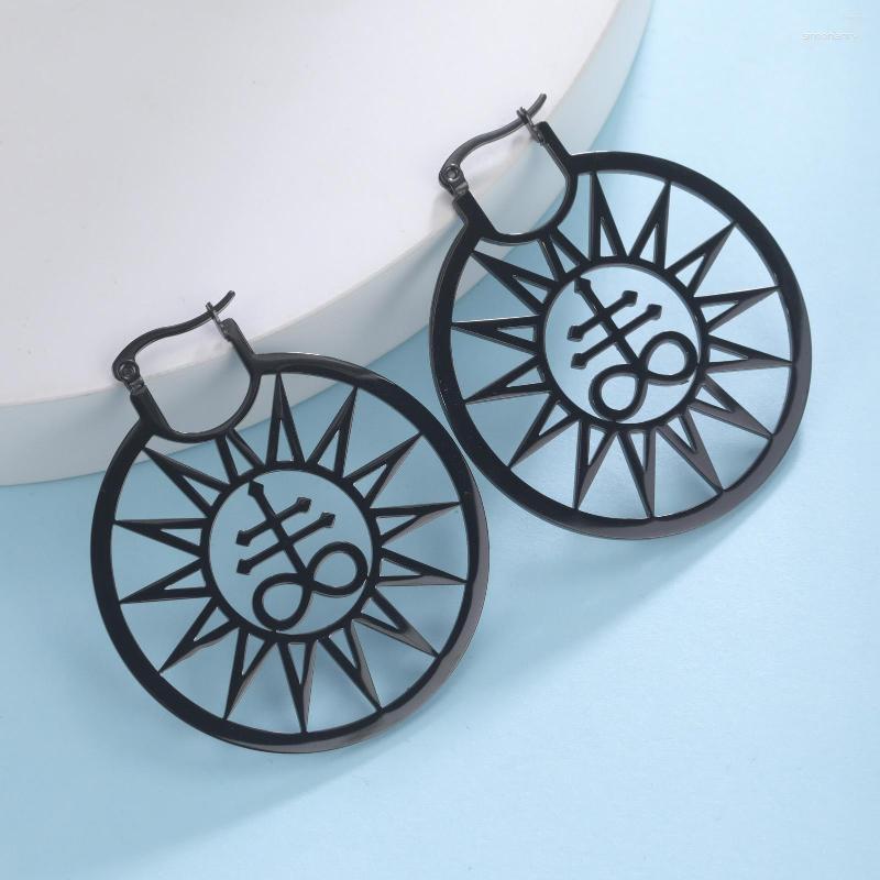 Hoop Earrings Dawapara Church Of Satan Satanic Leviathan Cross Wiccan Amulet Stainless Steel Sun Religions Jewelry
Hoop Earrings Dawapara Church Of Satan Satanic Leviathan Cross Wiccan Amulet Stainless Steel Sun Religions Jewelry