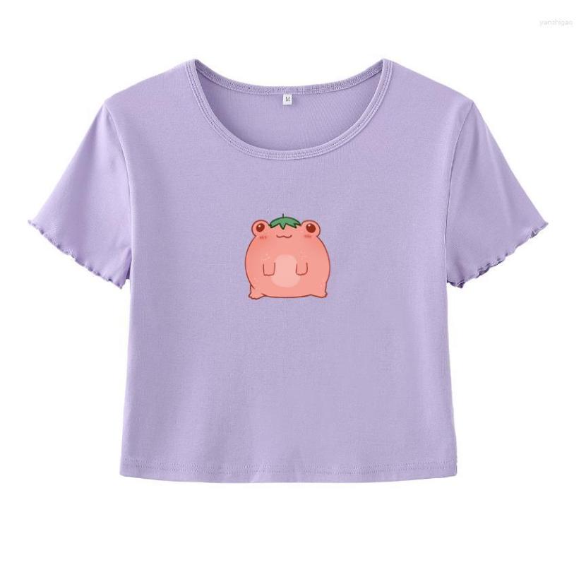 Women' T Shirts Strawberry Frog Crop Tshirt Harajuku Kawaii Style Rib Summer Slim Top Ruffled Sleeves Women Aesthetic Art Vintage Tee, Black
Women' T Shirts Strawberry Frog Crop Tshirt Harajuku Kawaii Style Rib Summer Slim Top Ruffled Sleeves Women Aesthetic Art Vintage Tee, Black