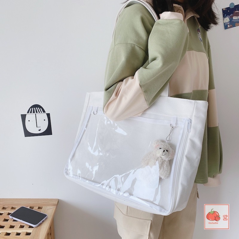Evening Bags Ita Bag Girls Lolita Style Lovely Crossbody Kawaii Clear Bag Schoolbags For Teenage Girls Candy Sweet Itabag Shoulder Bags H210 230627