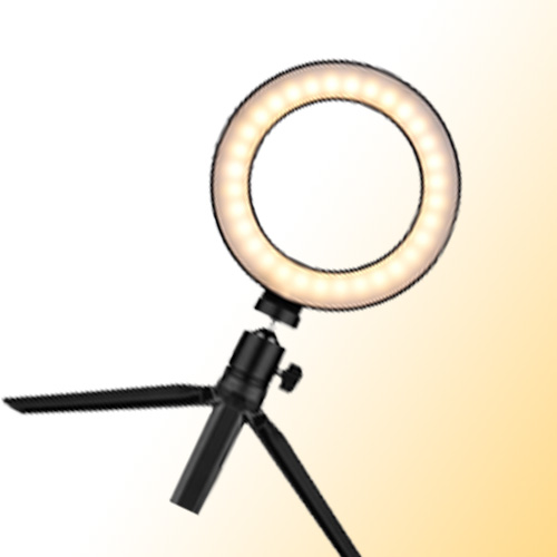 6 Inch Mini LED Ring Light Pography Lamp Dimmable 3 Lighting Modes Mini Desktop Tripod Ballhead for Selfie Pography