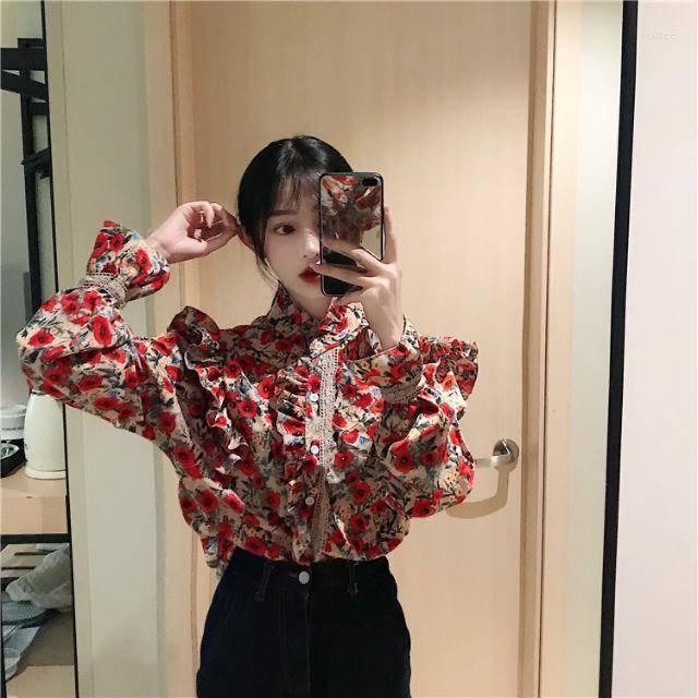 Women' Blouses Women 2023 Spring Fashion Retro Floral Printed Female Ruffled Loose Shirts Ladies Satnd Collar Long Sleeve V872
Women' Blouses Women 2023 Spring Fashion Retro Floral Printed Female Ruffled Loose Shirts Ladies Satnd Collar Long Sleeve V872
