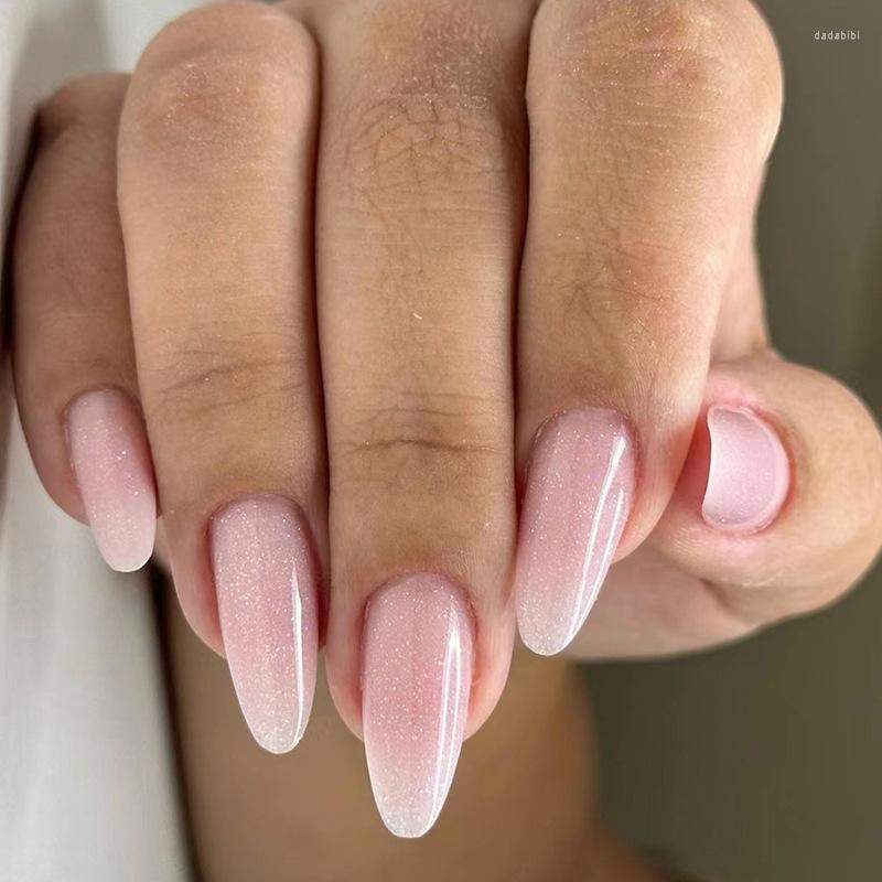 False Nails 24Pcs Simple Pink Almond Round Head With Glue French Design Wearable Fake Artificial Press On Tips Art, 186
False Nails 24Pcs Simple Pink Almond Round Head With Glue French Design Wearable Fake Artificial Press On Tips Art, 186