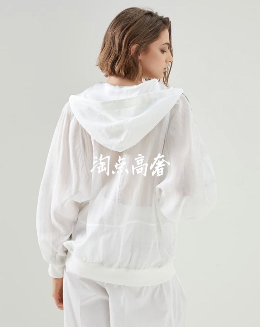 Women Hoodie Brunello Cucinelli Summer Zipper Long Sleeve Thin Cotton Loose Hooded Sports White Cardigan 
Women Hoodie Brunello Cucinelli Summer Zipper Long Sleeve Thin Cotton Loose Hooded Sports White Cardigan