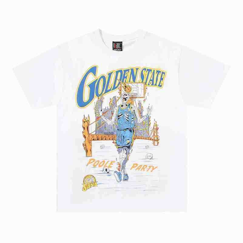 Poole American Skull Style Street Fun Hip Hop Casual T-shirt, White