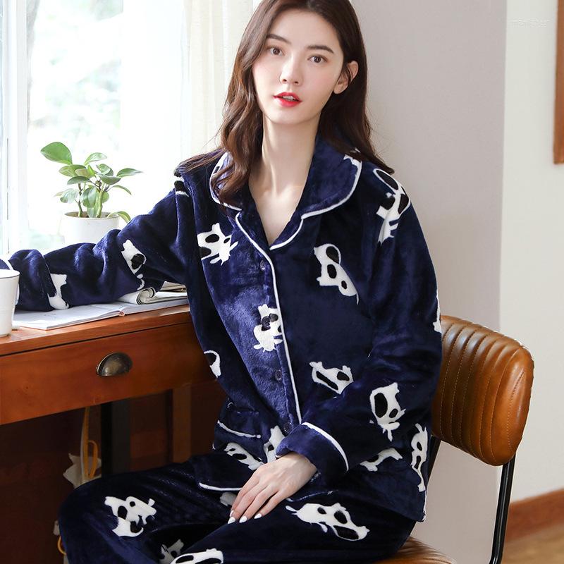 Women's Sleepwear Women's Coral Velvet Pajamas Set Thickened Thermal Nightgown Pajama Printed Full-length Lapel Household Clothes 2 Sets, Grey
Women's Sleepwear Women's Coral Velvet Pajamas Set Thickened Thermal Nightgown Pajama Printed Full-length Lapel Household Clothes 2 Sets, Grey